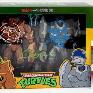 Kevin Eastman Signed & Sketched TMNT Traag & Granitor NECA 2 Figure Set JSA COA