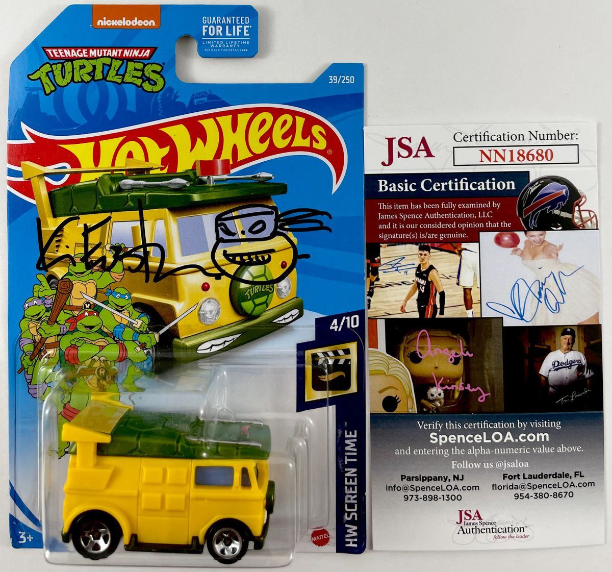 Kevin Eastman Signed Teenage Mutant Ninja Turtles Hot Wheels Party Wagon COA