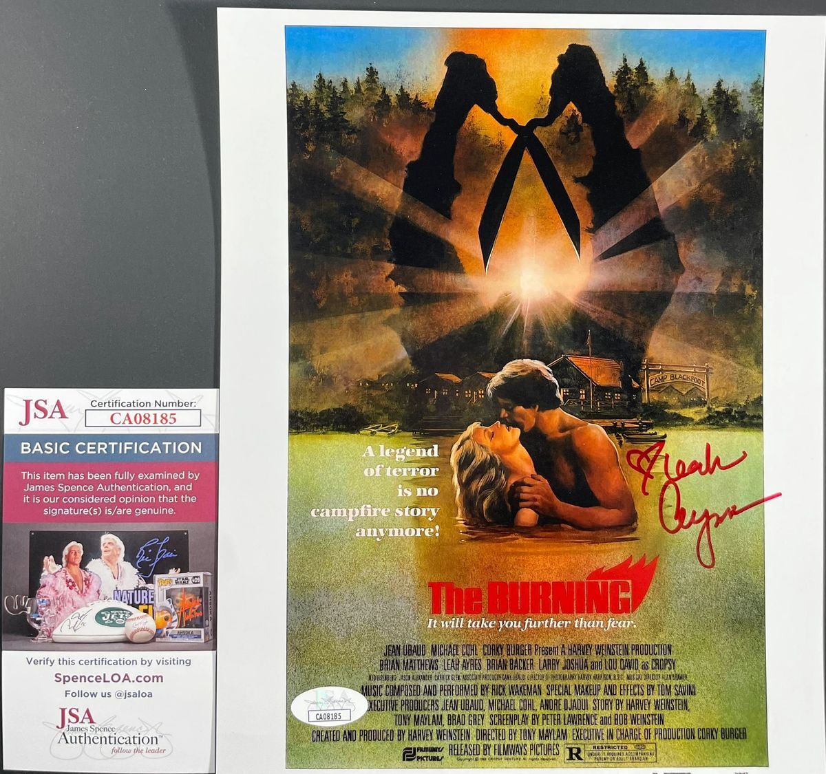 Leah Ayres Signed The Burning 8x10 Mini Movie Poster Photo B Autograph JSA COA