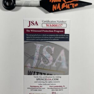 Maile Flanagan Signed Naruto Shippuden 5" Kunai Knife B Autograph JSA COA