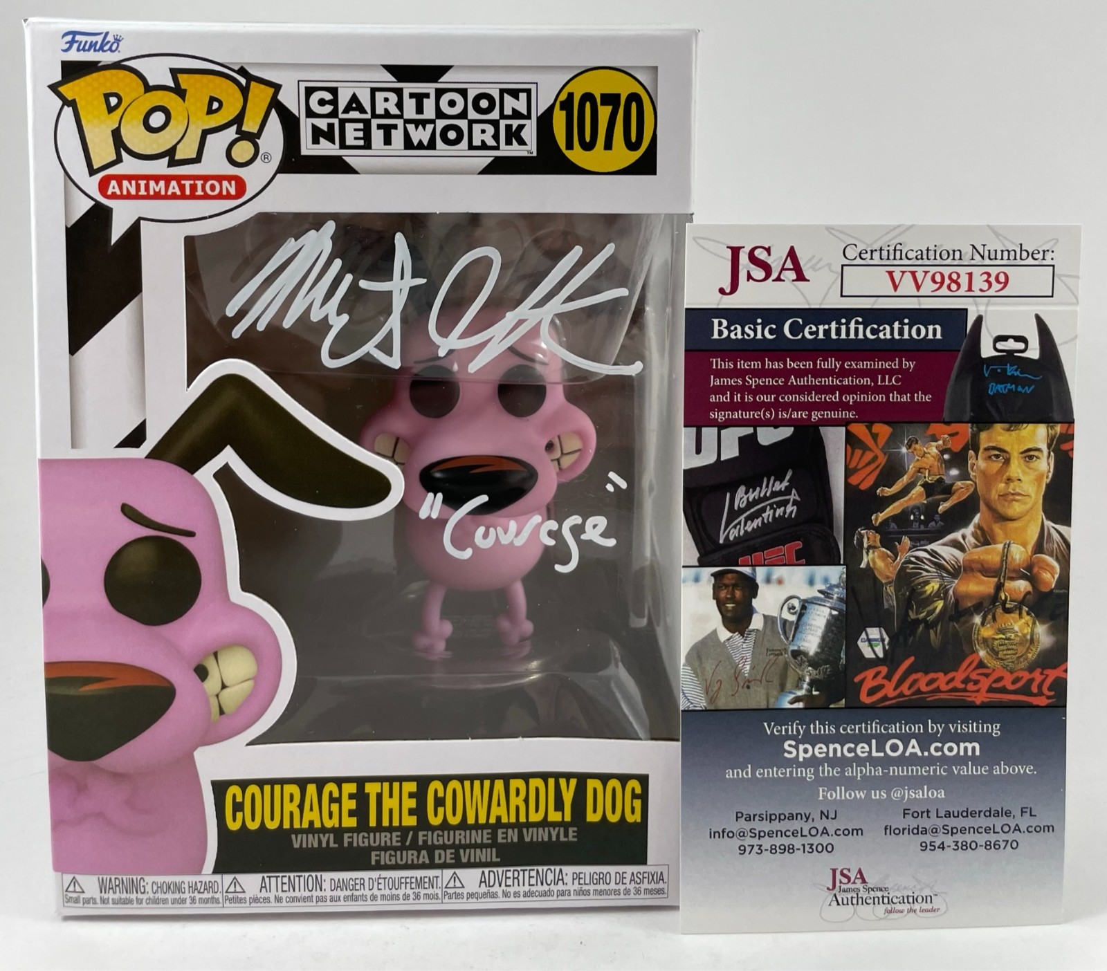 Marty Grabstein Signed Courage The Cowardly Dog Funko POP! Autograph JSA COA