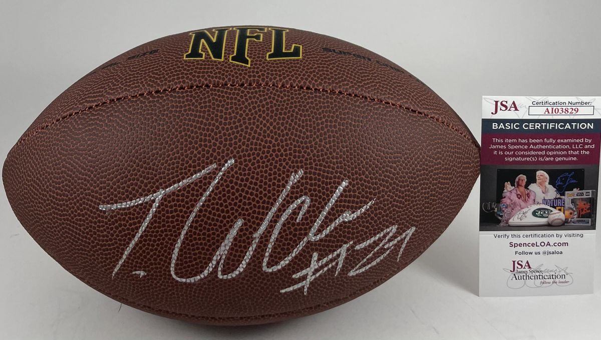 NFL Tariq Woolen Seattle Seahawks CB Signed Wilson Official Football JSA COA