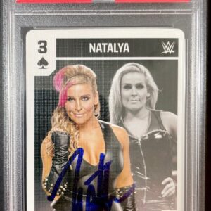 Natalya Signed WWE 3 Of Spades Playing Card Autograph PSA DNA Slabbed