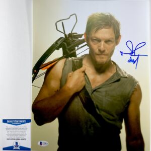 Norman Reedus Signed The Walking Dead Daryl Dixon 11x14 Photo Autograph BAS COA