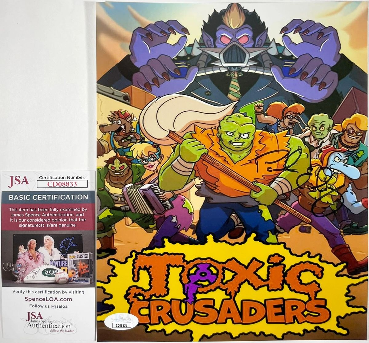 Paul Eiding Signed Toxic Crusaders 8x10 Mini Poster B Autograph No-Zone JSA COA