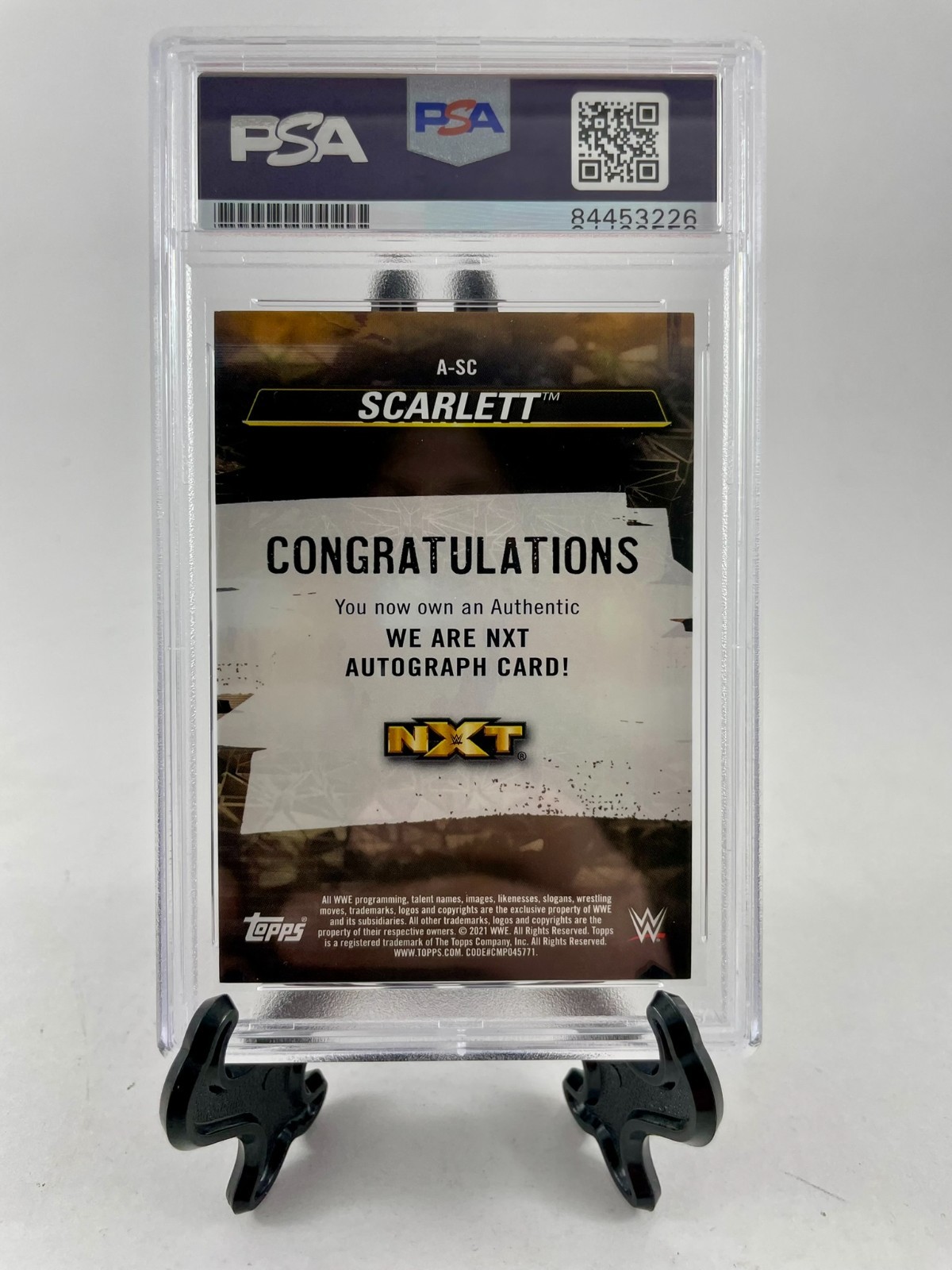 Scarlett Signed 2021 Topps WWE WE Are NXT Autograph Card PSA DNA Encapsulated - Image 2