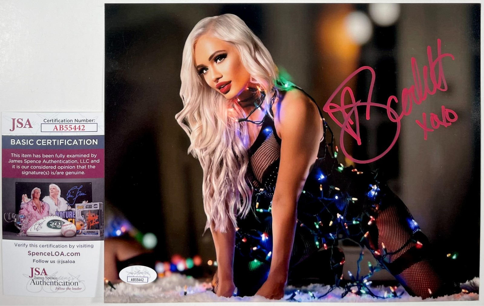 Smokeshow Scarlett Bordeaux Signed WWE 8x10 Photo Authentic Autograph JSA COA