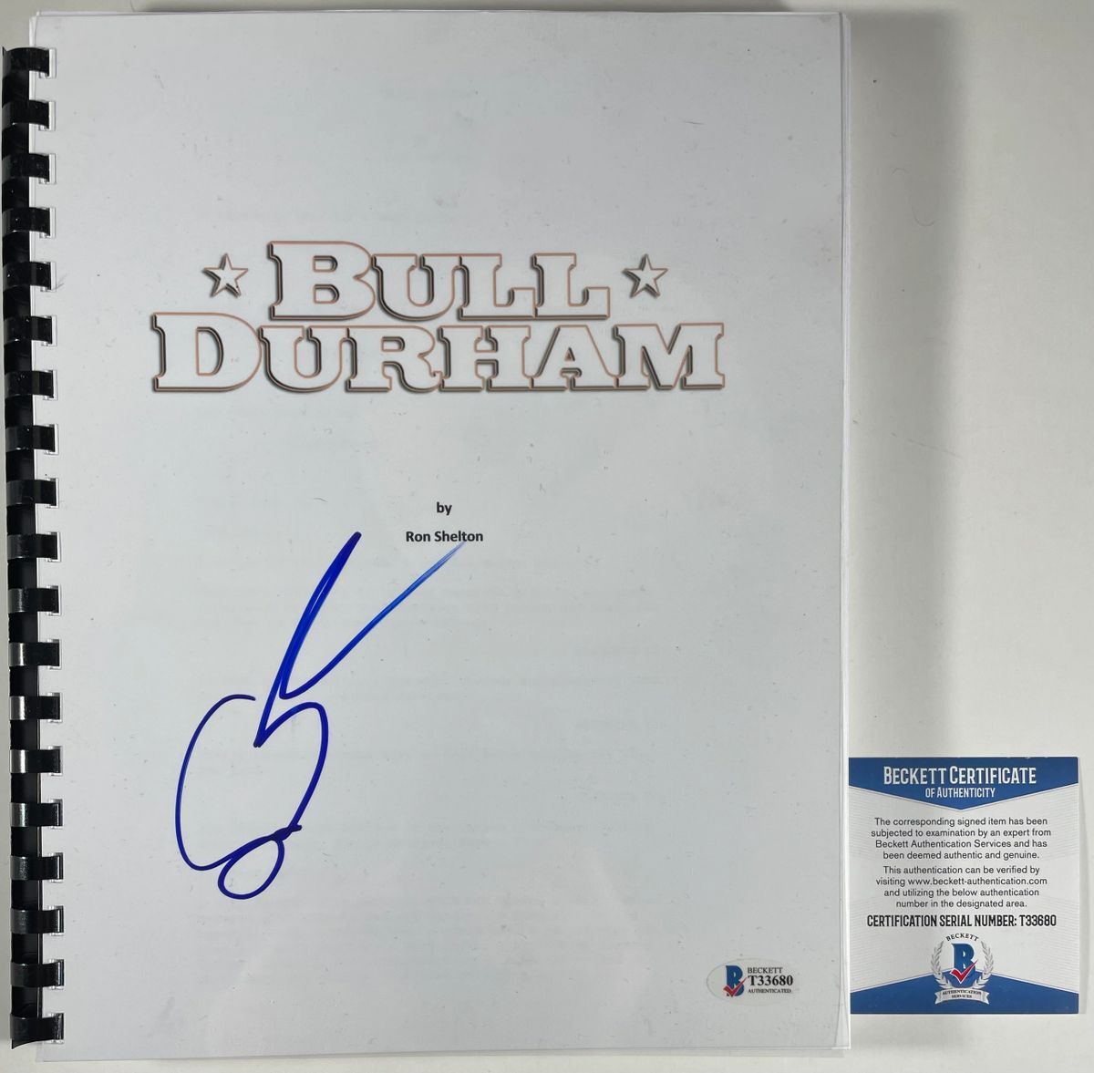 Susan Sarandon Signed Bull Durham Complete Movie Script Autograph BAS COA