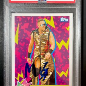The Miz Signed 2021 Topps Heritage WWE Sticker Trading Card PSA DNA Slabbed