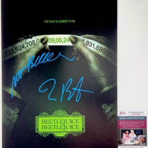 Tim Burton & Monica Bellucci Signed Beetlejuice Beetlejuice 11x17 Poster JSA COA
