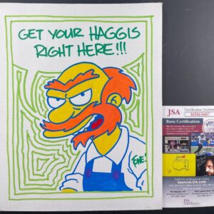 Tone Rodriguez Signed The Simpsons Groundskeeper Willie 8x10 Canvas Art JSA COA