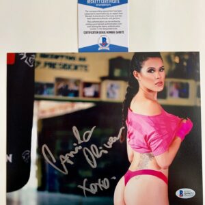 UFC Ring Girl Model Camila Oliveira Signed 8x10 Photo Autograph Beckett BAS COA
