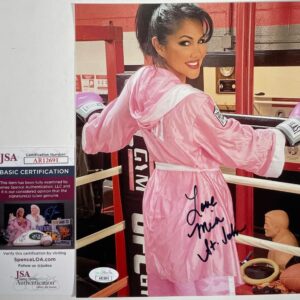 WBC Mia St. John Signed 8x10 Photo A Autograph Playboy Boxing JSA COA