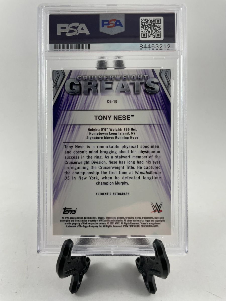 WWE 2021 Topps Chrome Tony Nese Orange Refractor Autograph #'d Card PSA DNA - Image 2