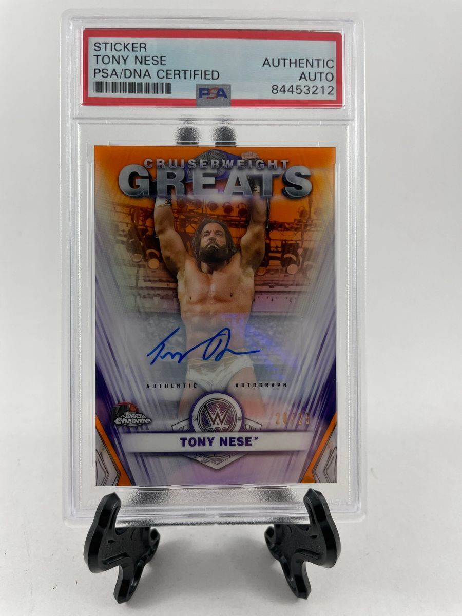 WWE 2021 Topps Chrome Tony Nese Orange Refractor Autograph #'d Card PSA DNA