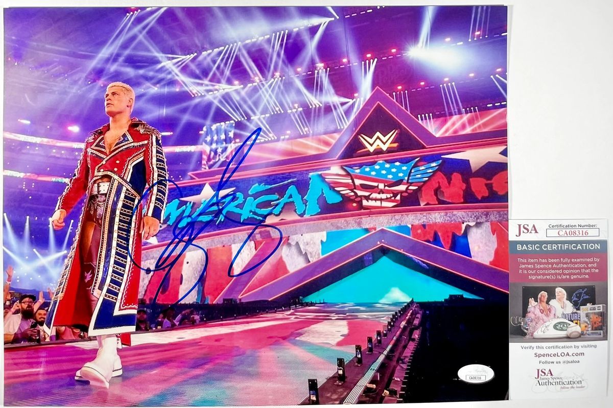 WWE American Nightmare Cody Rhodes Signed 11x14 Photo A Autograph JSA COA