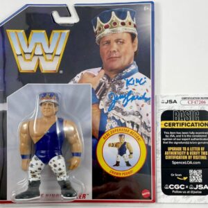 WWE King Jerry Lawler Signed Mattel Retro Wrestling Figure Autograph JSA COA