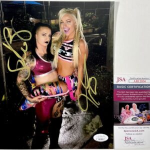 WWE Liv Morgan & Ruby Riott Signed 8x10 Photo H Autograph Riott Squad JSA COA