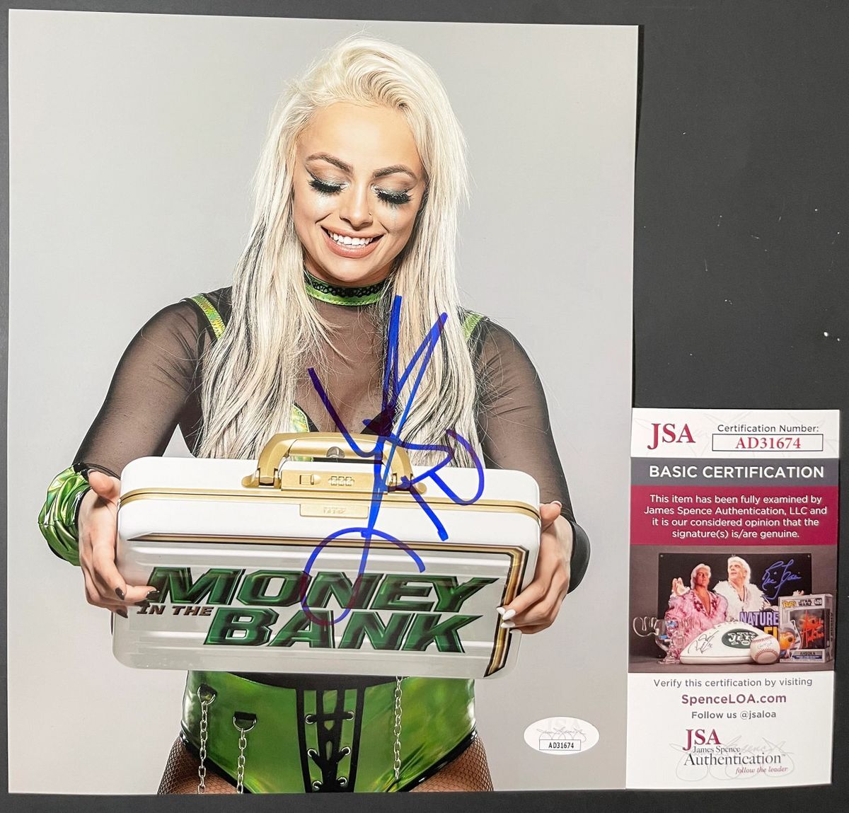 WWE Liv Morgan Signed Money In The Bank MITB 8x10 Photo J Autograph JSA COA