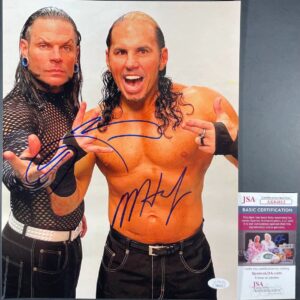 WWE Matt Hardy & Jeff Hardy Signed Hardy Boyz 11x14 Photo E Autograph JSA COA