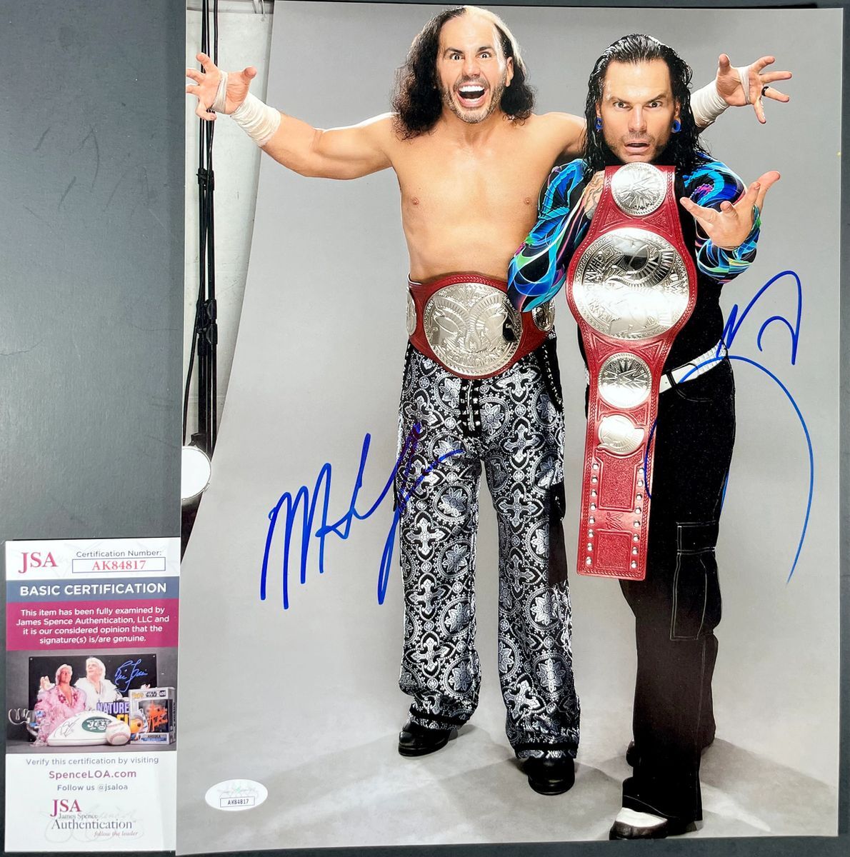 WWE Matt Hardy & Jeff Hardy Signed Hardy Boyz 11x14 Photo N Autograph JSA COA