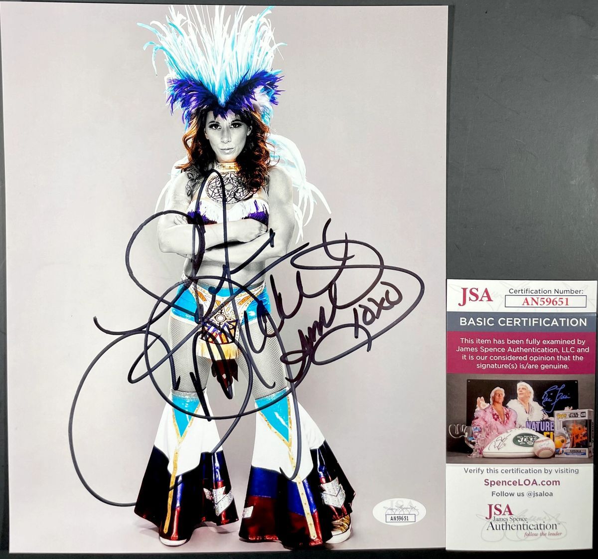 WWE Mickie James Signed Spotlight 8x10 Photo A Autograph Knockout JSA COA