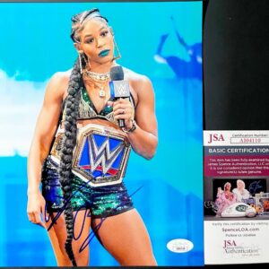WWE NXT Bianca Belair Signed Championship Belt 8x10 Photo A Autograph JSA COA