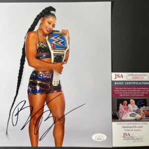 WWE NXT Bianca Belair Signed Championship Belt 8x10 Photo E Autograph JSA COA