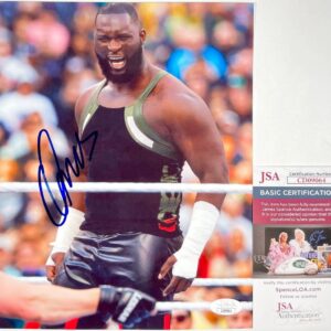 WWE NXT Omos Signed 8x10 Photo F Authentic Autograph WrestleMania JSA COA