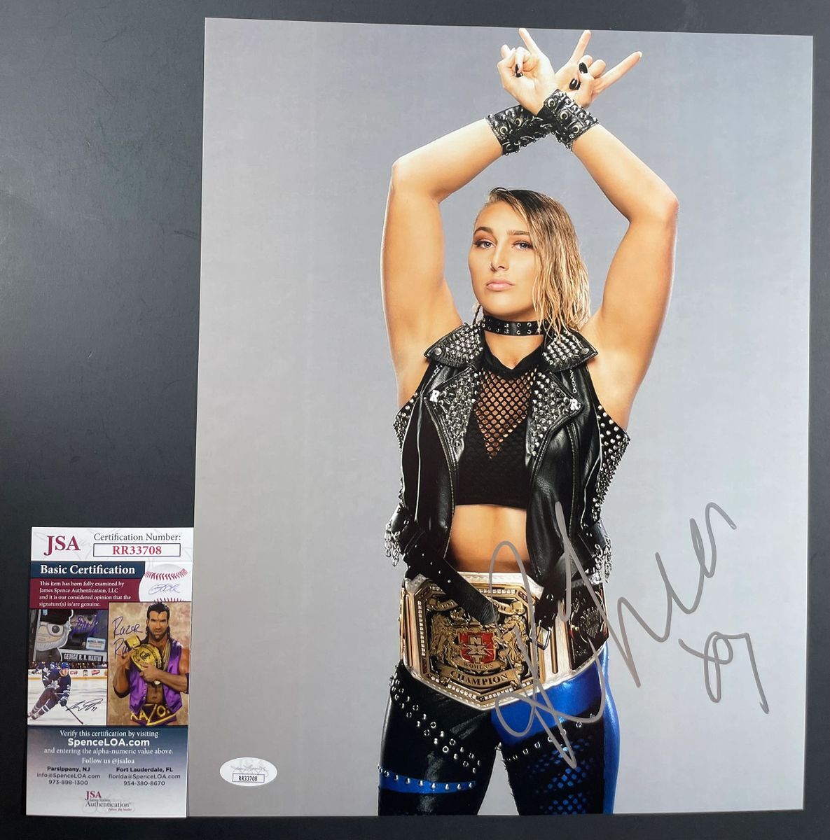 WWE NXT Rhea Ripley Signed 11x14 Photo C Autograph WrestleMania JSA COA