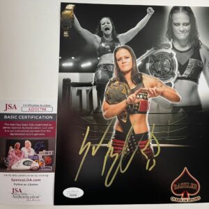 WWE NXT Shayna Baszler Signed Championship Belt 8x10 Photo A Autograph JSA COA