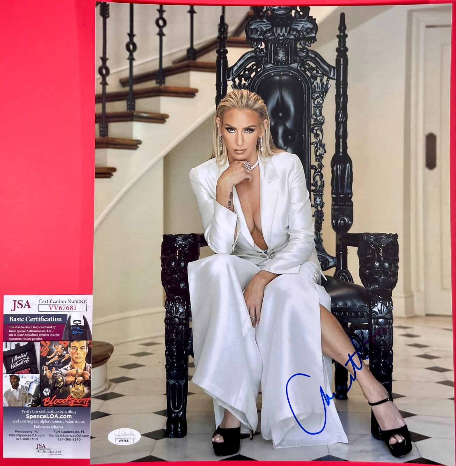 WWE NXT The Queen Charlotte Flair Signed 11x14 Photo Authentic Autograph JSA COA