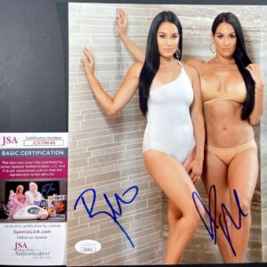 WWE Nikki Bella & Brie Bella Signed Bella Twins 8x10 Photo F Autograph JSA COA