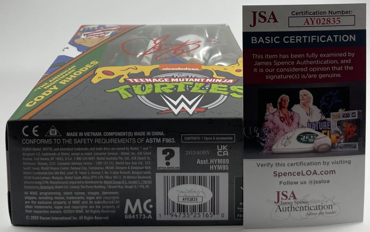 WWE TMNT American Nightmare Cody Rhodes Signed Mattel Elite Figure B JSA COA - Image 6