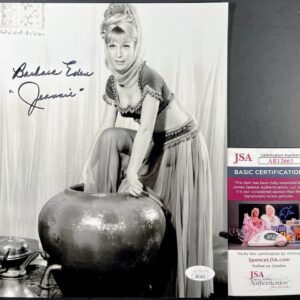 Barbara Eden Signed I Dream Of Jeannie B&W 8x10 Photo F Autograph JSA COA