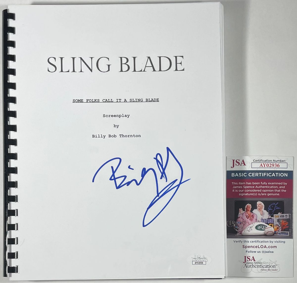 Billy Bob Thornton Signed Sling Blade Complete Movie Script B Autograph JSA COA