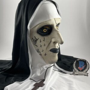 Bonnie Aarons Signed The Nun Demonic Nun Valak Mask A Autograph BAS COA