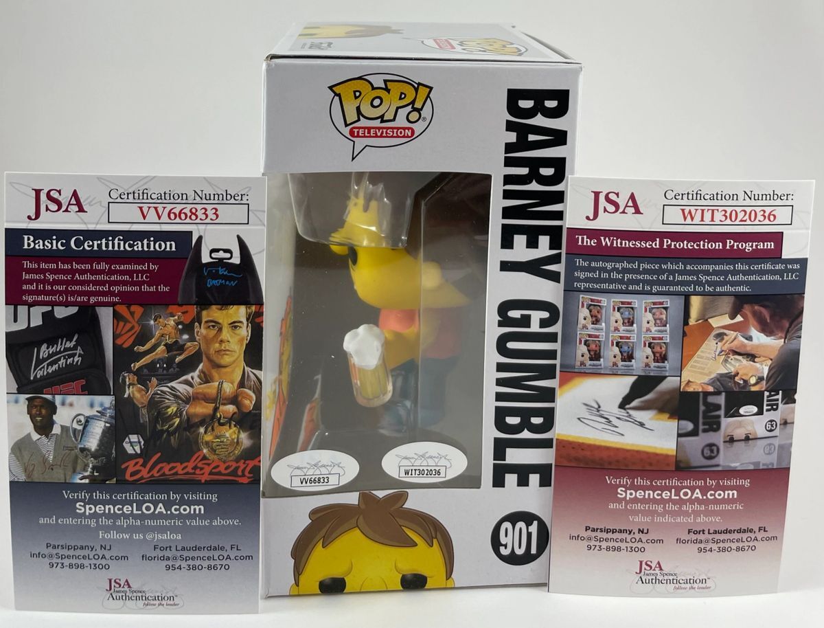 Dan Castellaneta & Tone Rodriguez Signed Simpsons Barney Gumble Funko POP JSA - Image 2
