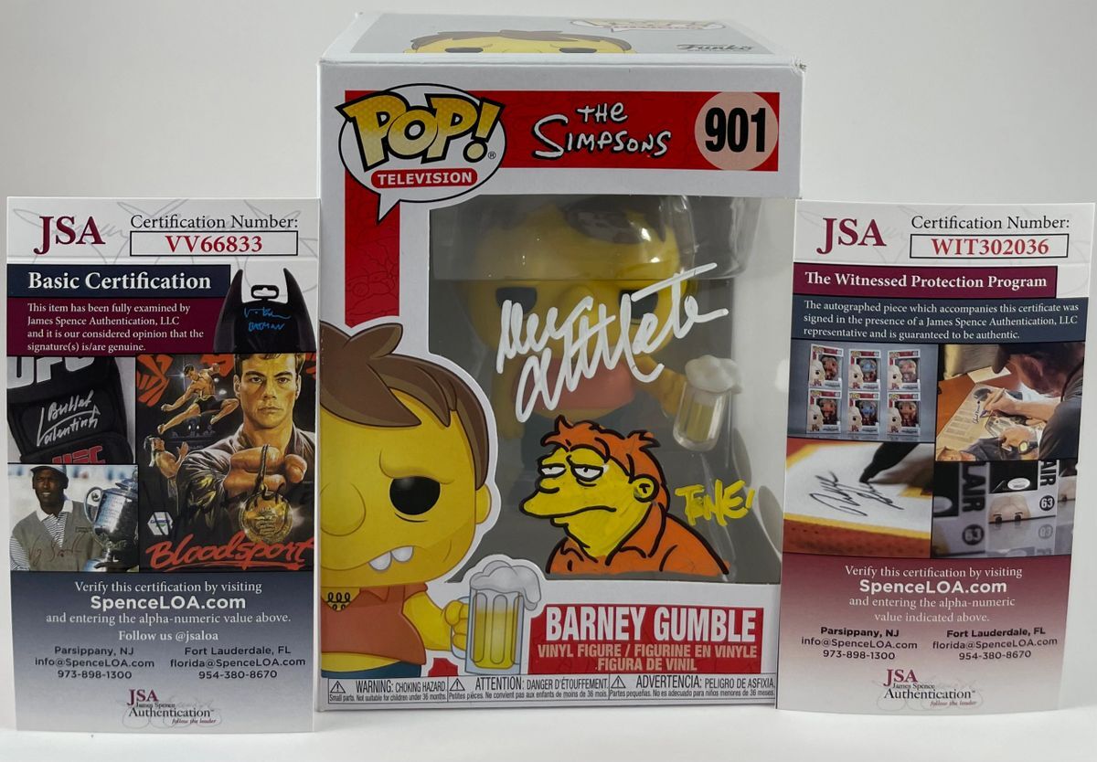Dan Castellaneta & Tone Rodriguez Signed Simpsons Barney Gumble Funko POP JSA