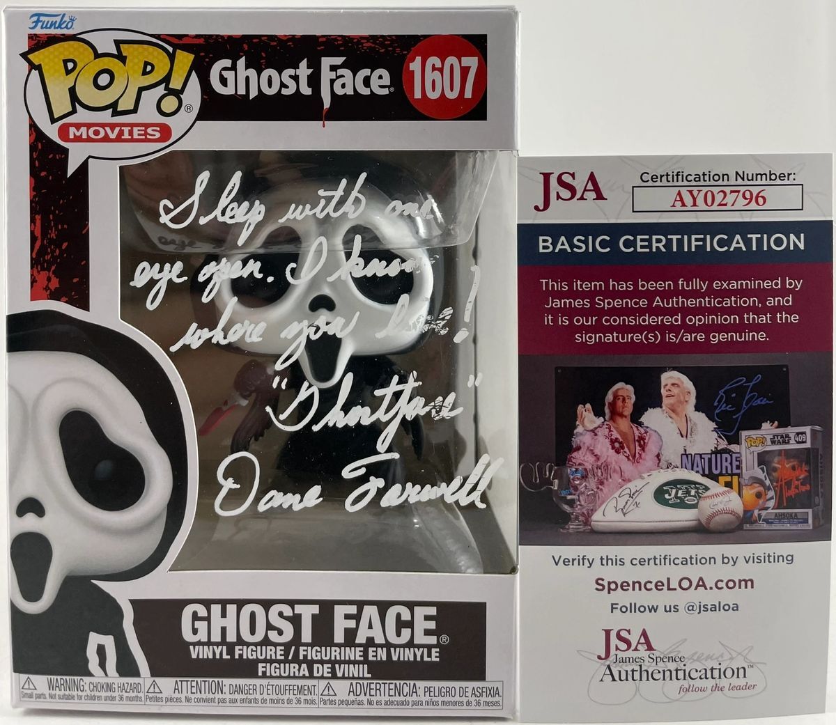 Dane Farwell Signed SCREAM Ghost Face Funko POP! Vinyl A Autograph JSA COA
