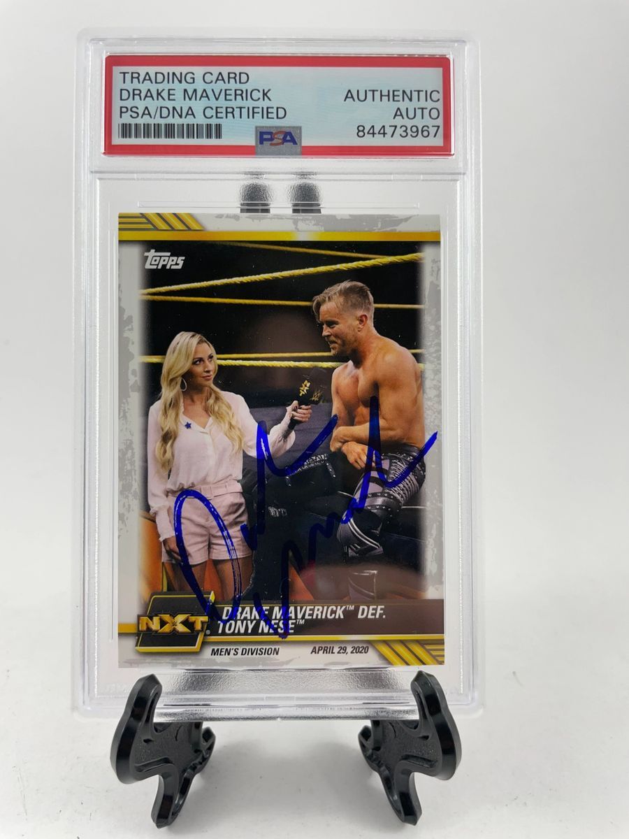 Drake Maverick Signed 2021 Topps WWE NXT Trading Card #18 PSA DNA Slabbed