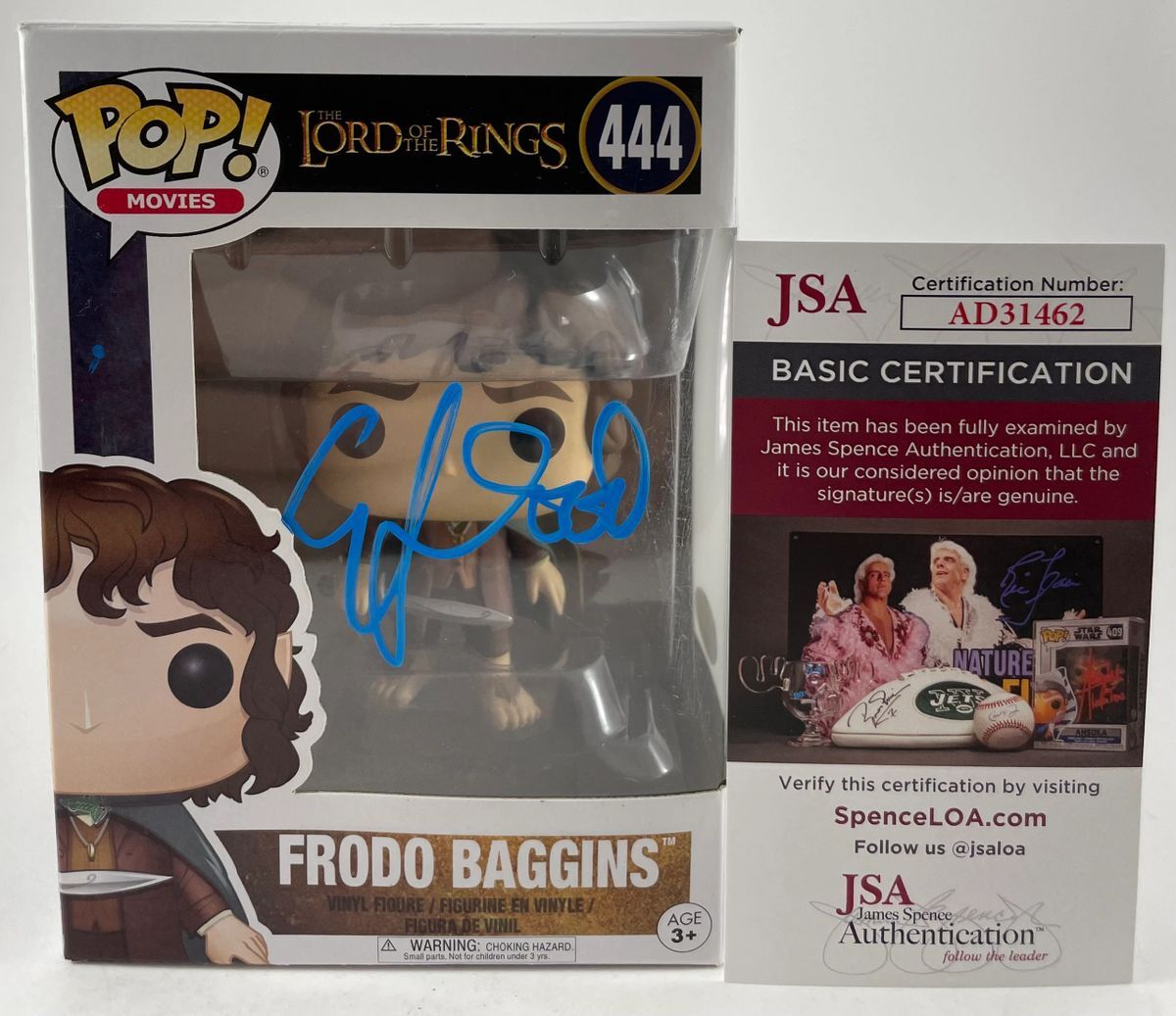 Elijah Wood Signed The Lord Of The Rings Frodo Baggins Funko POP Auto JSA COA