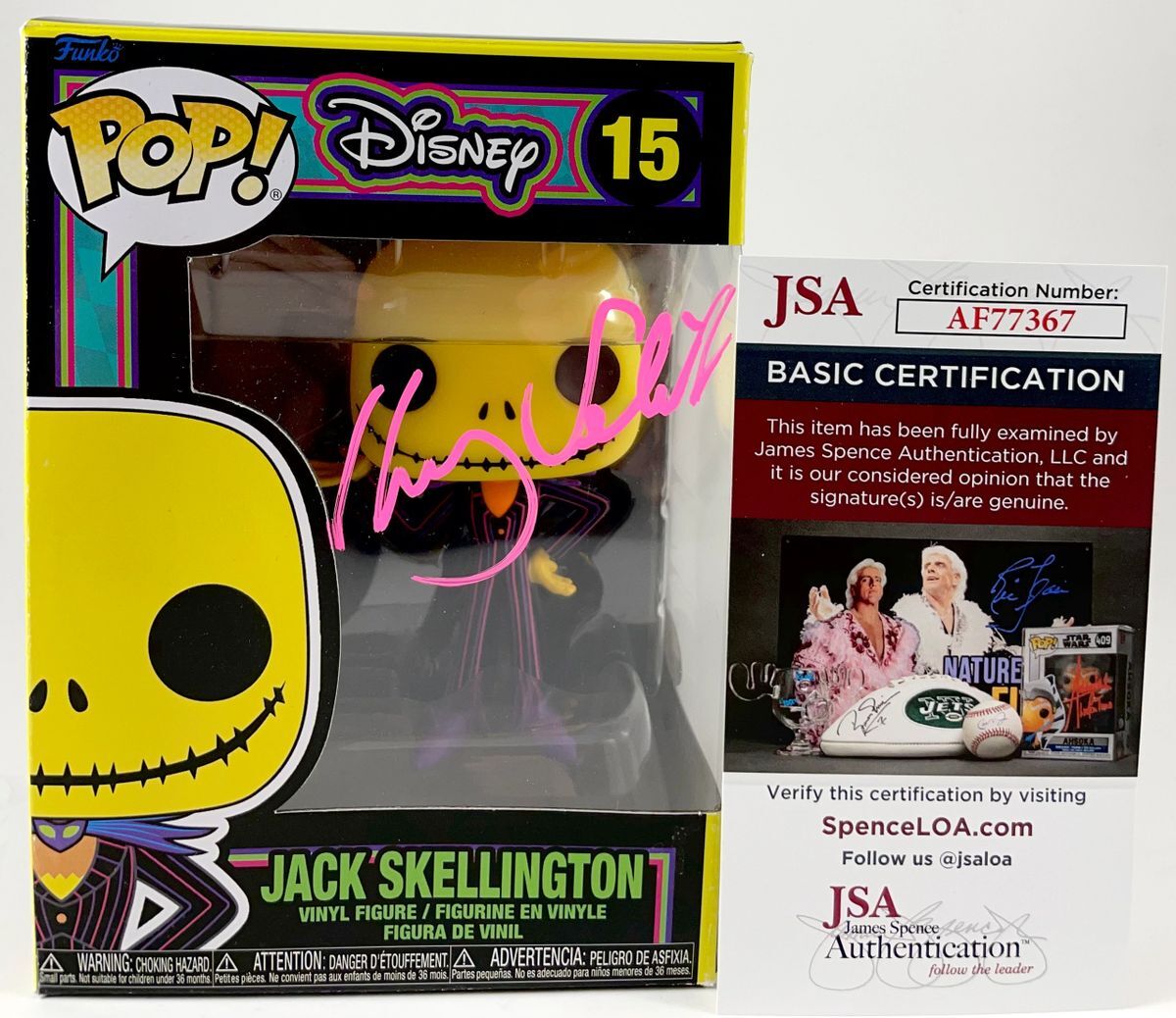 Henry Selick Signed Disney NBC Jack Skellington Black Light Funko POP! JSA COA - Image 2