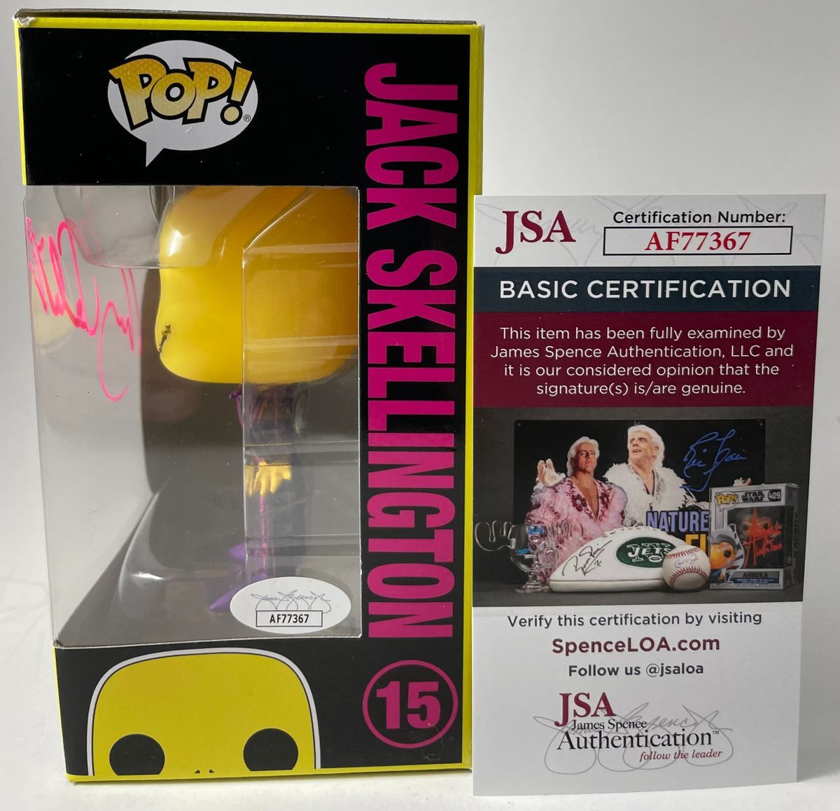 Henry Selick Signed Disney NBC Jack Skellington Black Light Funko POP! JSA COA - Image 3