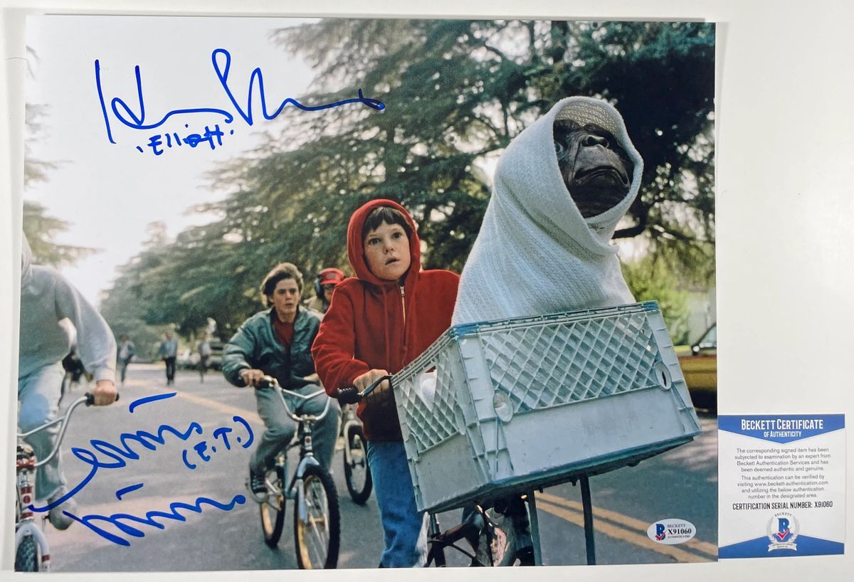 Henry Thomas & Matthew DeMeritt Signed E.T. 11x14 Photo B Autograph BAS COA