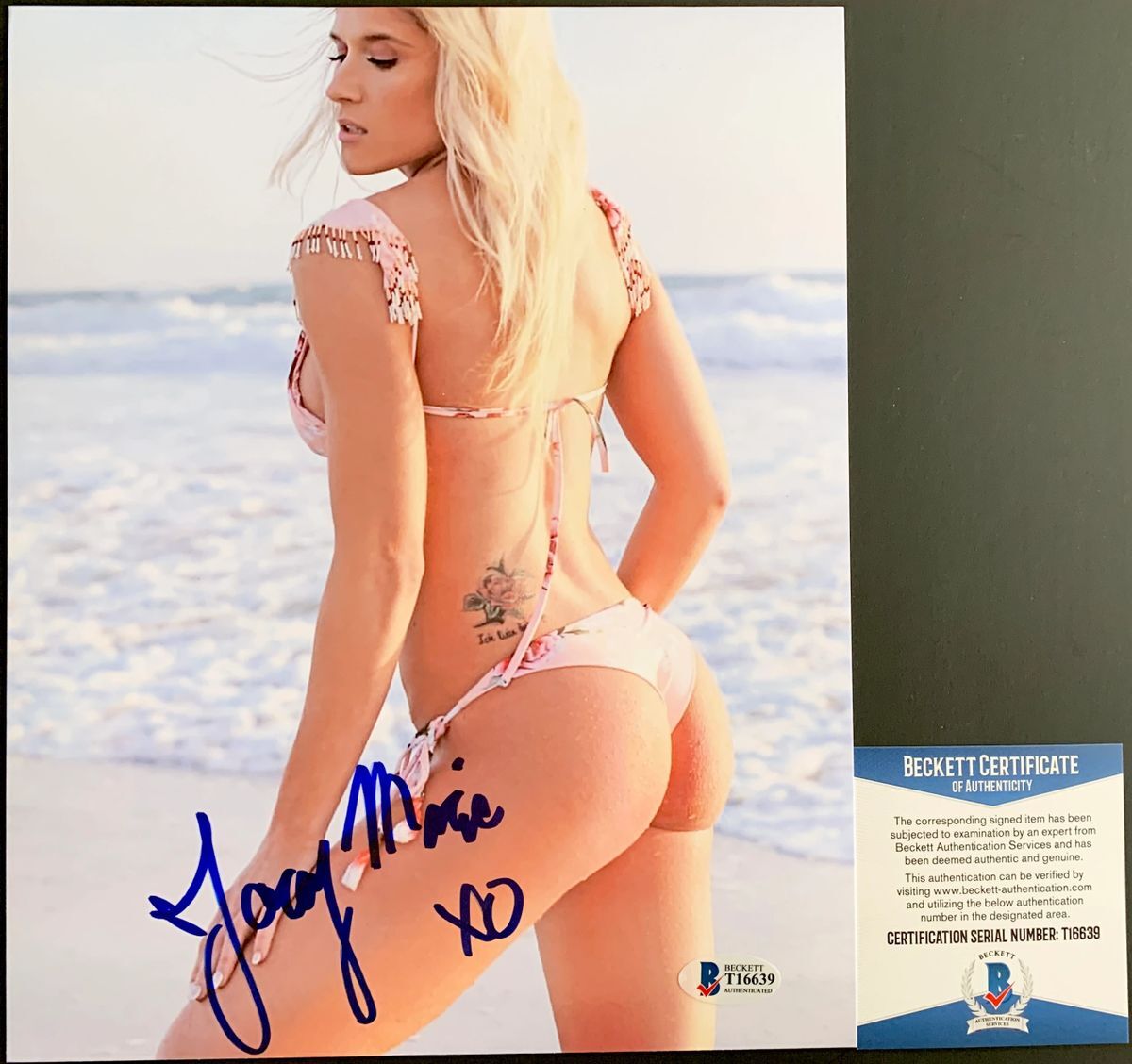 Jacey Marie Signed 8x10 Photo C Autograph Sexy Model BAS COA