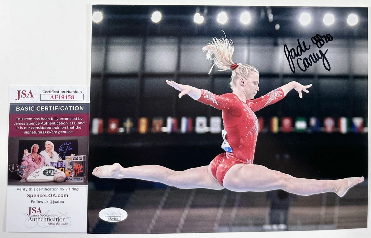 Jade Carey Signed Tokyo Olympics Gold Gymnast 8x10 Photo A Autograph JSA COA