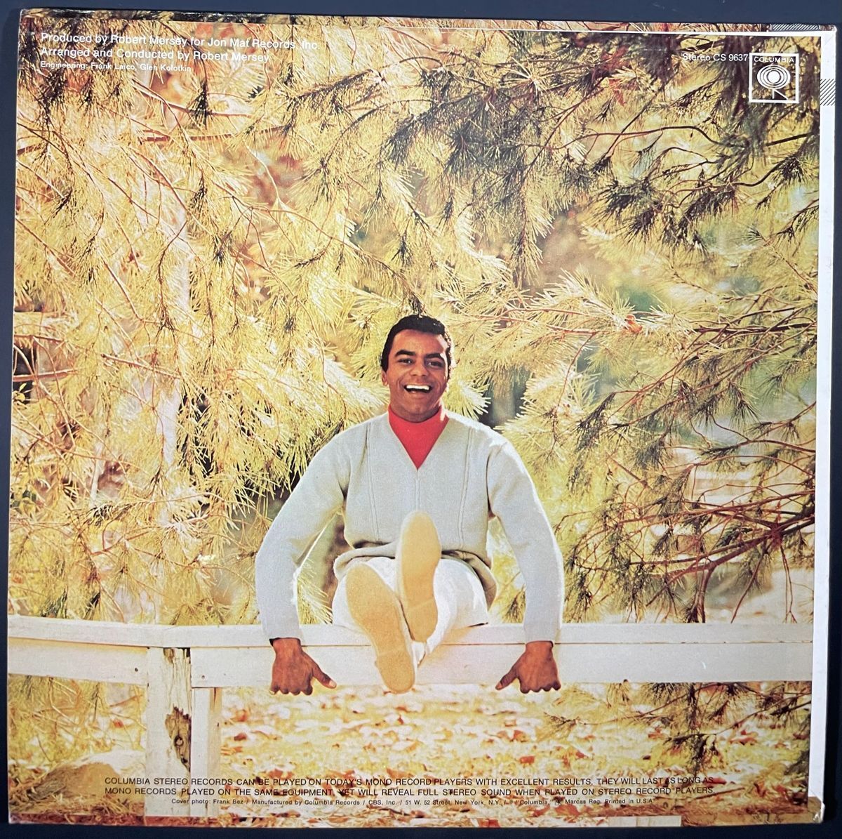 Johnny Mathis Signed Love Is Blue Vinyl Record LP Autograph Columbia JSA COA - Image 2