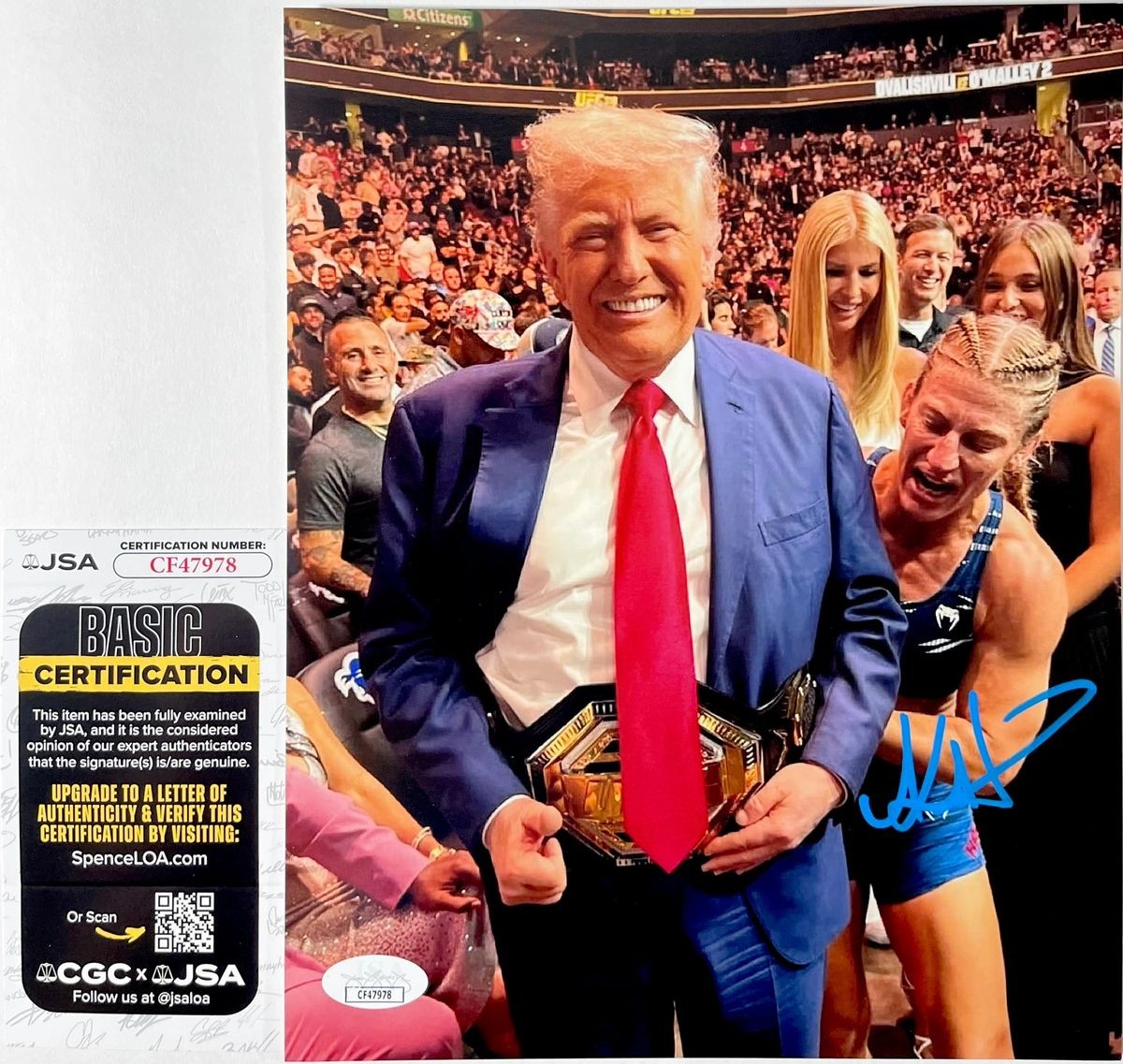 Kayla Harrison Signed UFC Championship Belt 8x10 Photo B Autograph JSA COA