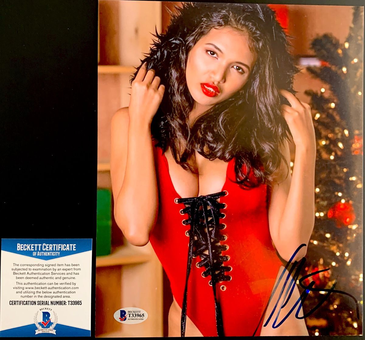 Kristina Menissov Signed 8x10 Photo C Autograph Ethiopian Model BAS COA